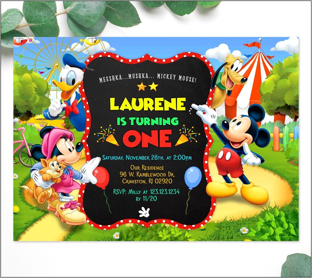 Free Mickey Mouse Clubhouse Invitation Template