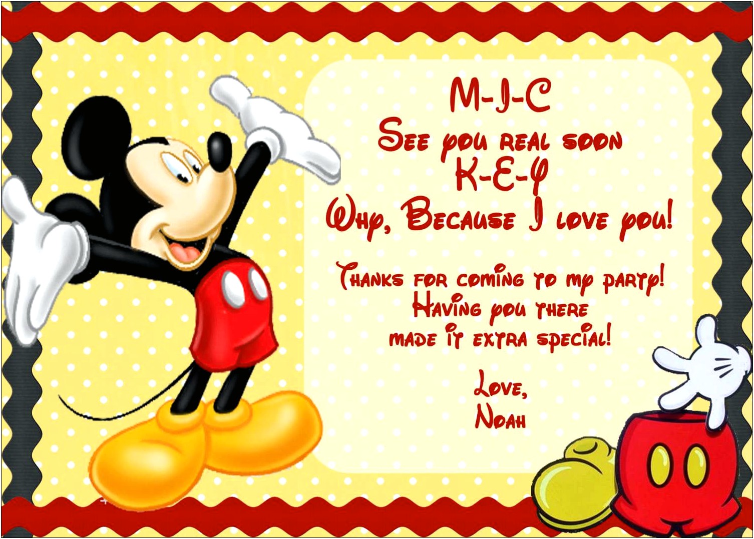 Free Mickey Mouse Template For Invitation