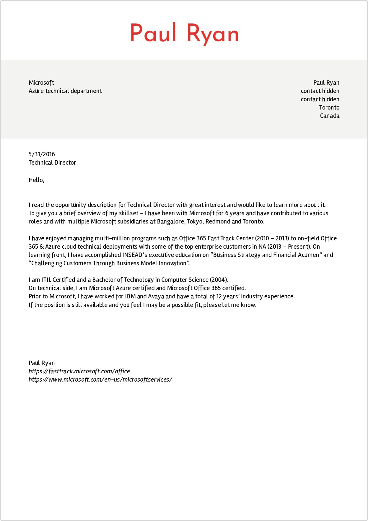 Free Microsoft Office Cover Letter Templates
