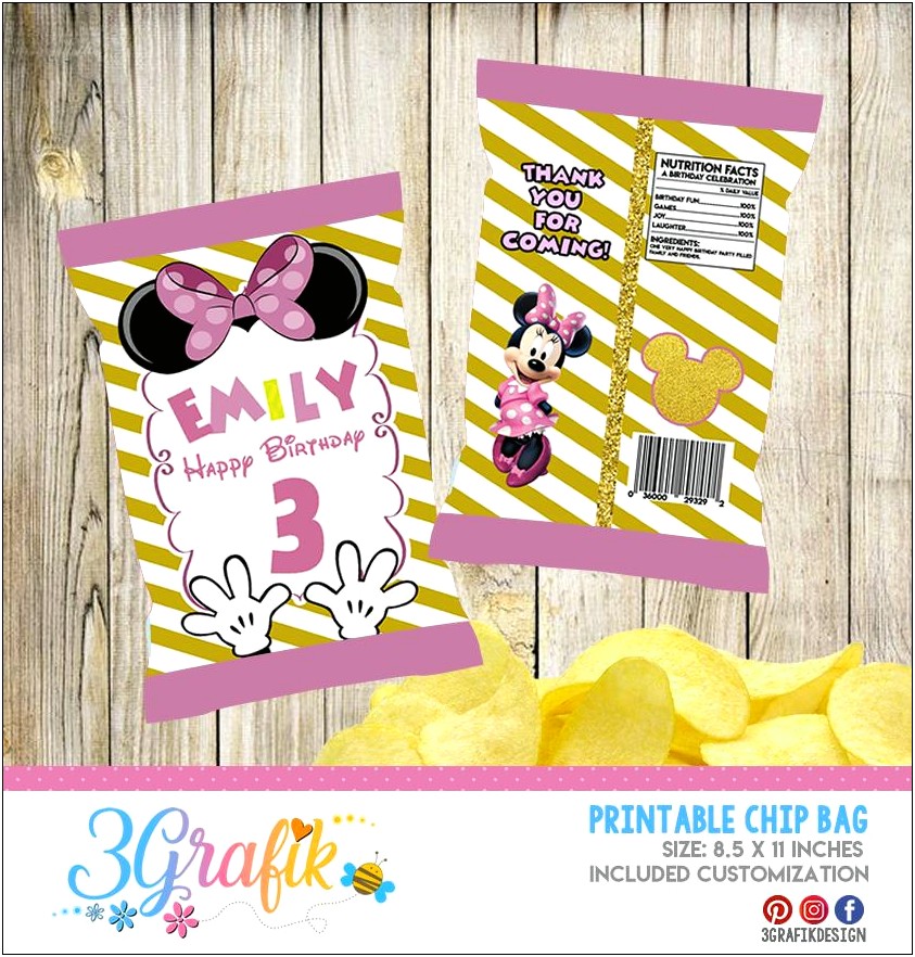 Free Minnie Mouse Chip Bag Template