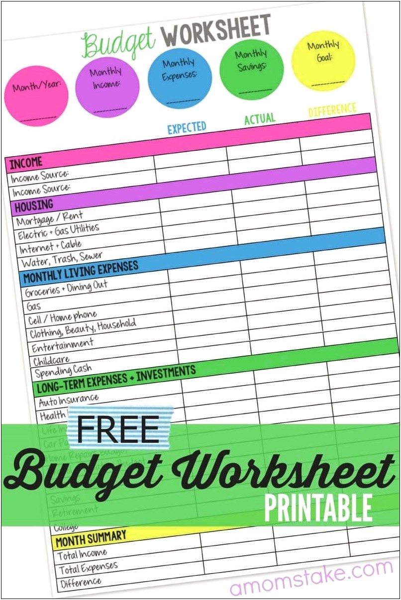 Free Monthly Budget Excel Spreadsheet Template