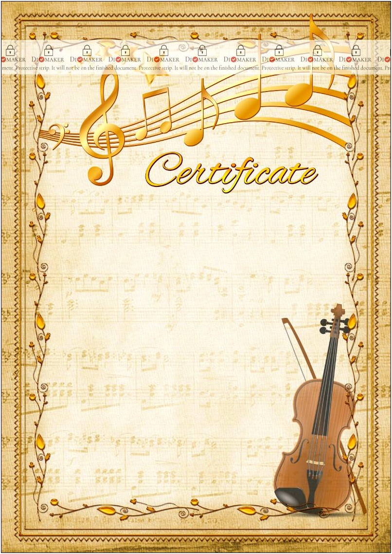 Free Music Certificate Templates For Word