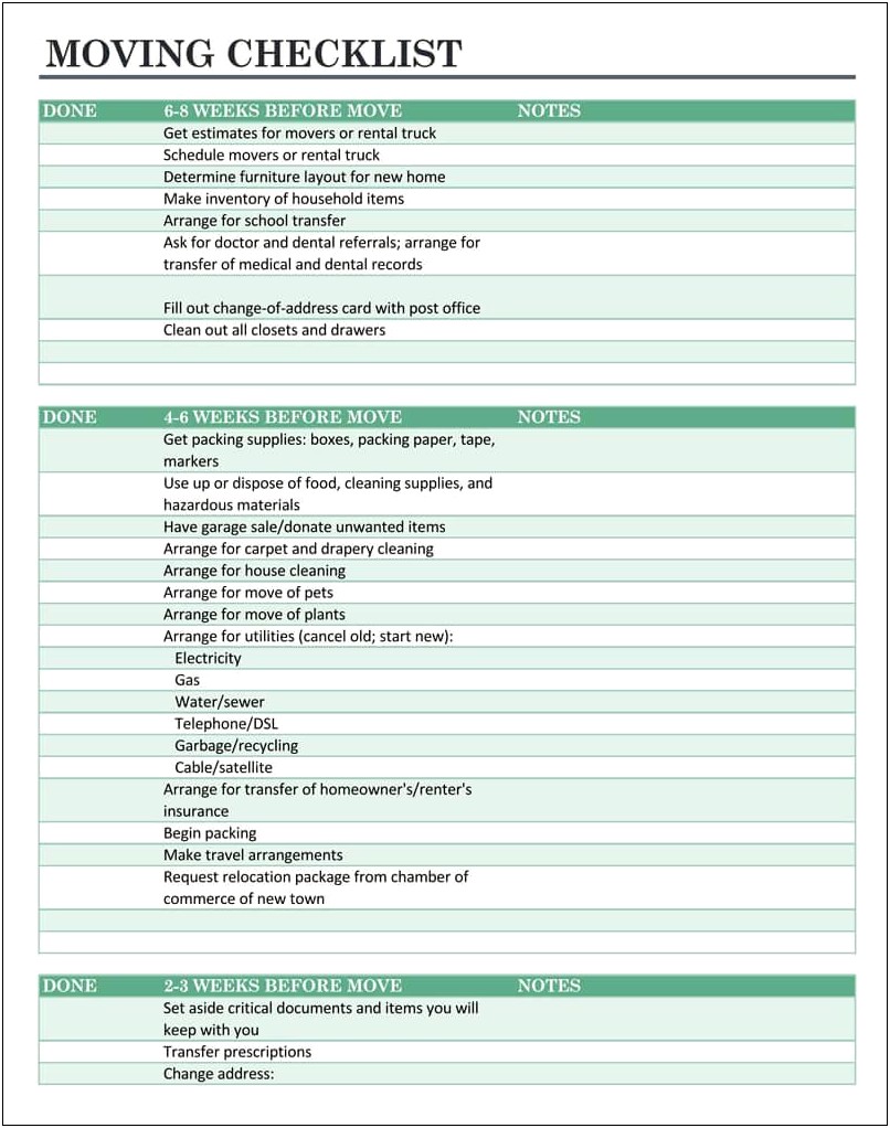 Free Office Move Checklist Template Excel Resume Example Gallery Hot