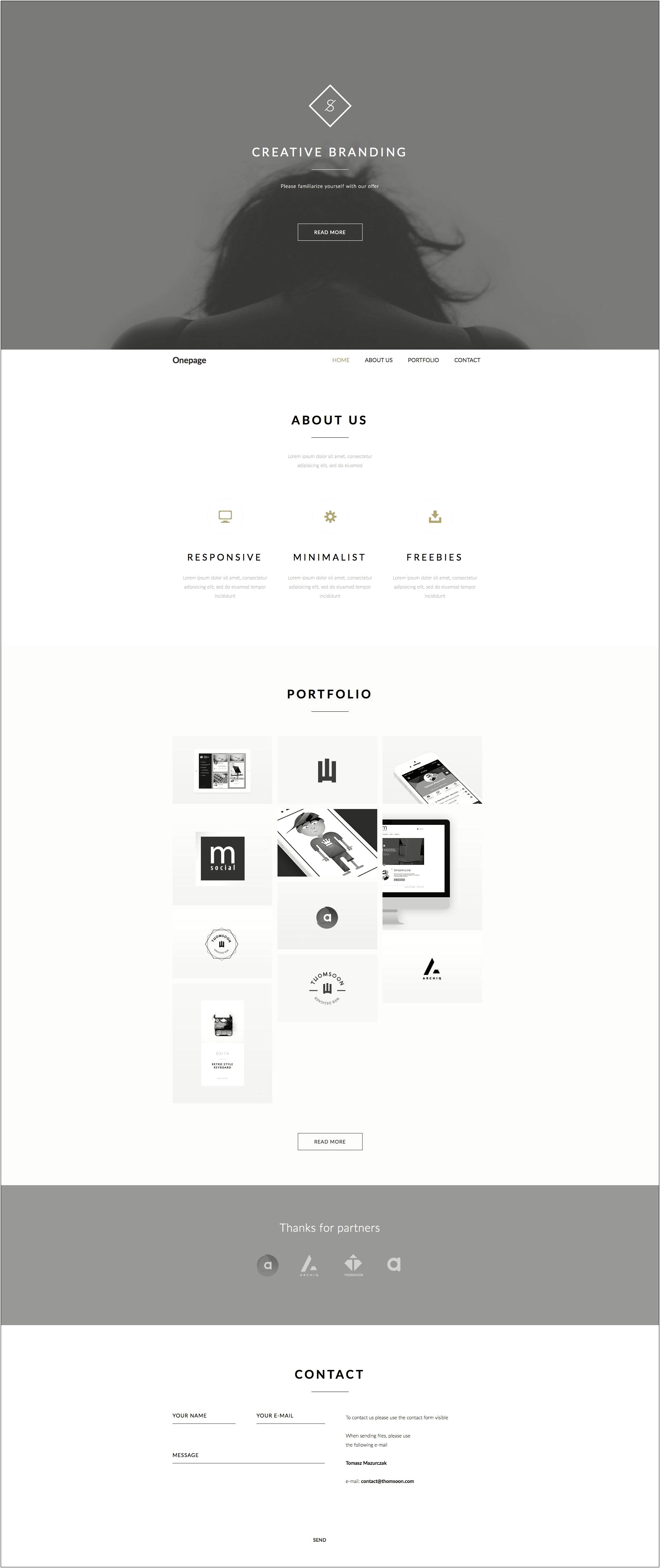 Free One Page Html5 Responsive Template