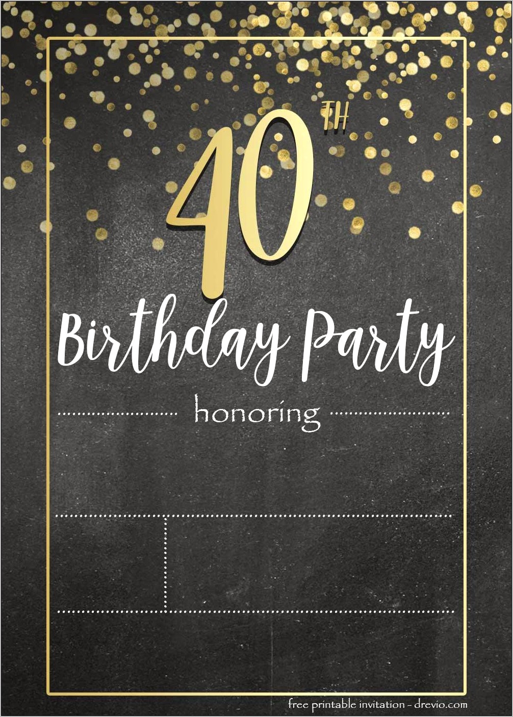 Free Online 40th Birthday Invitation Templates