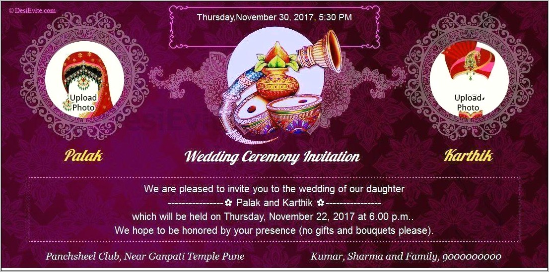 Free Online Hindu Wedding Invitation Templates