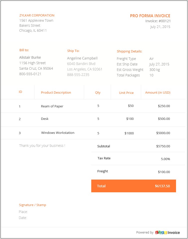 Free Online Invoice Templates For Mac