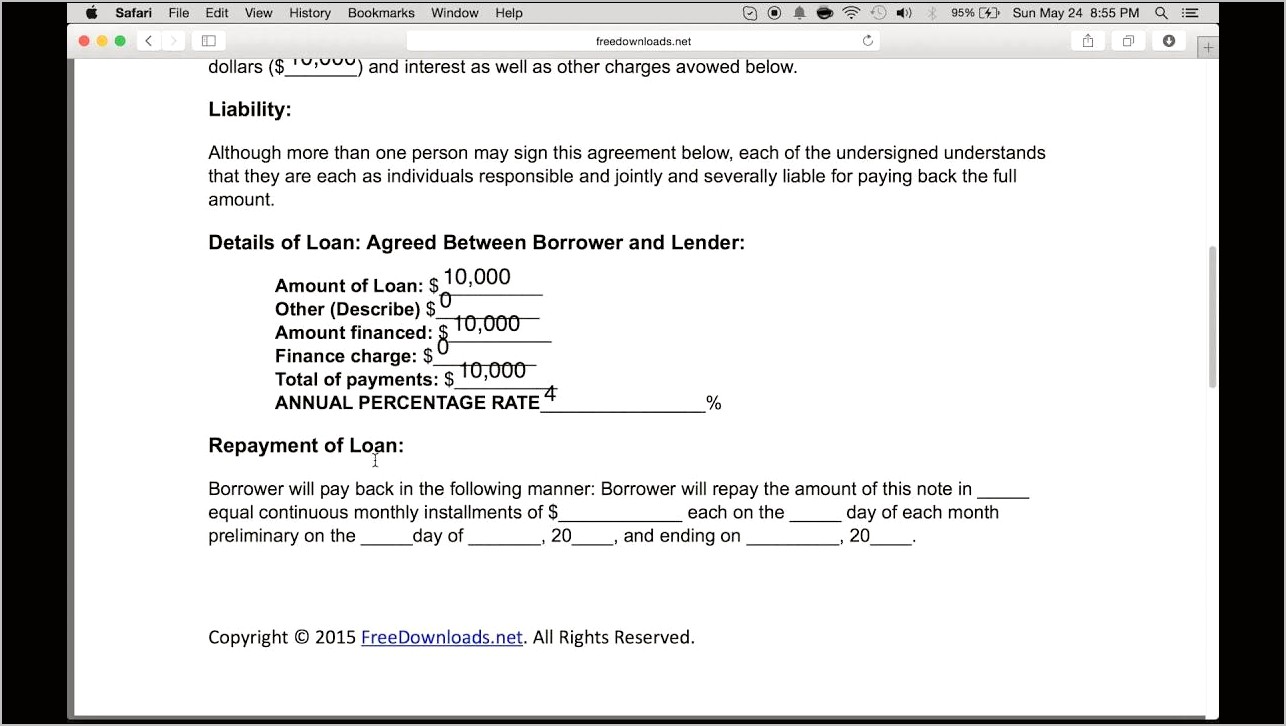 Free Personal Loan Agreement Template Pdf