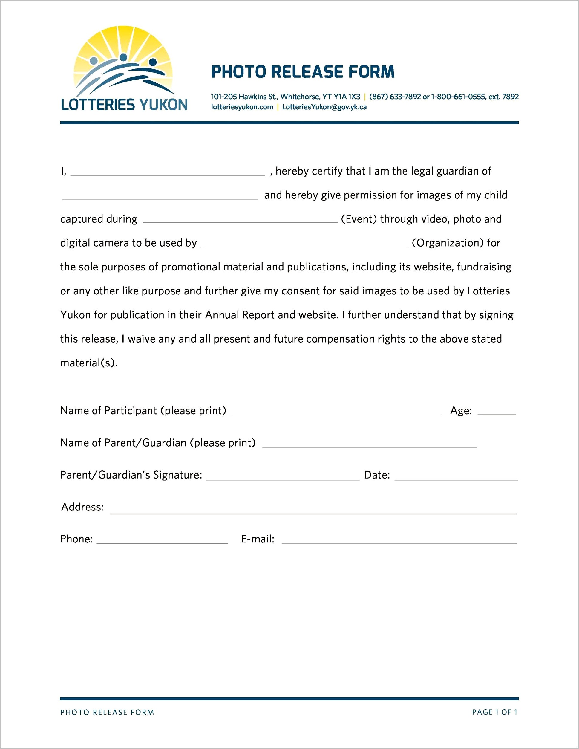 Free Photography Copyright Release Form Template
