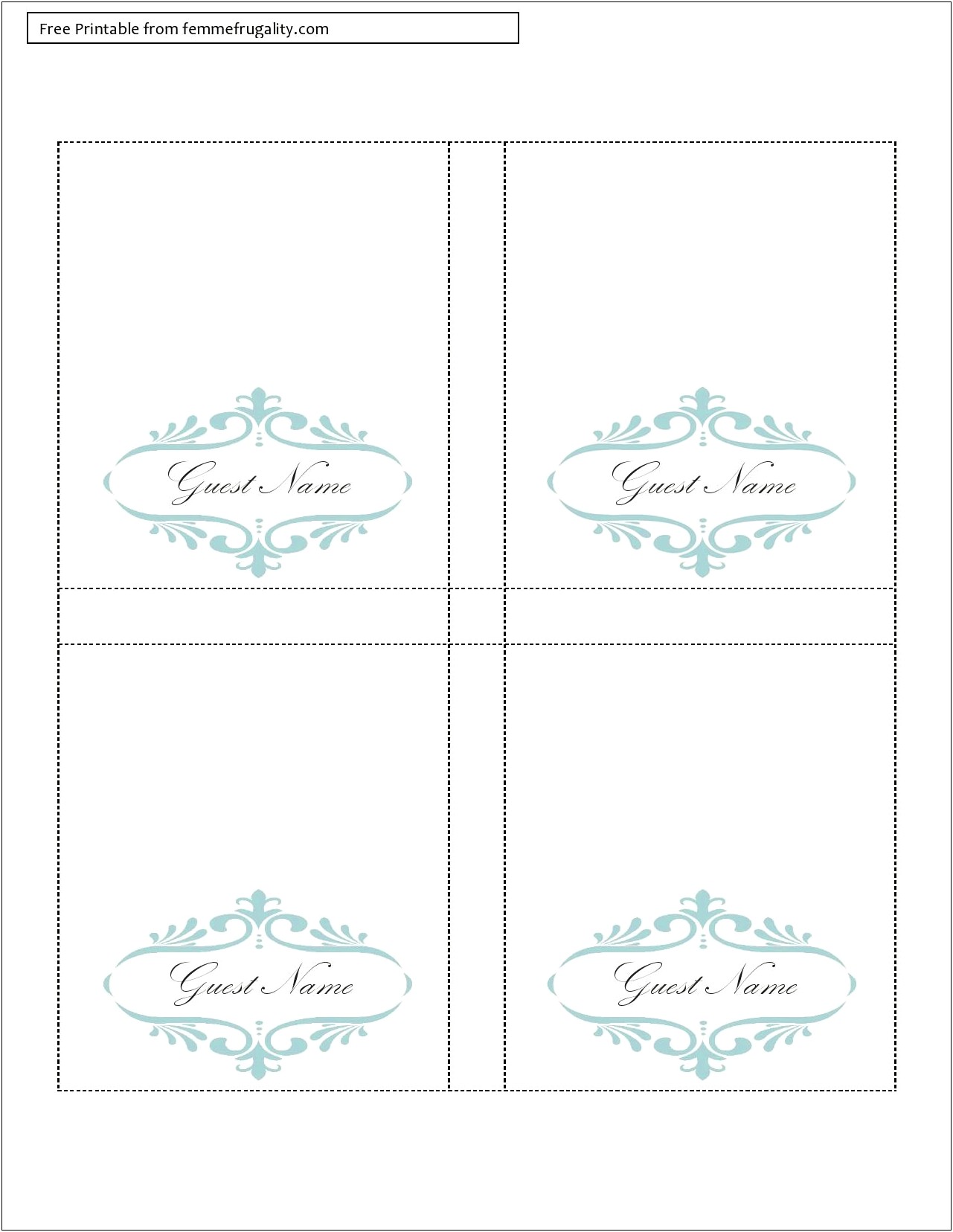 Free Place Card Template For Mac