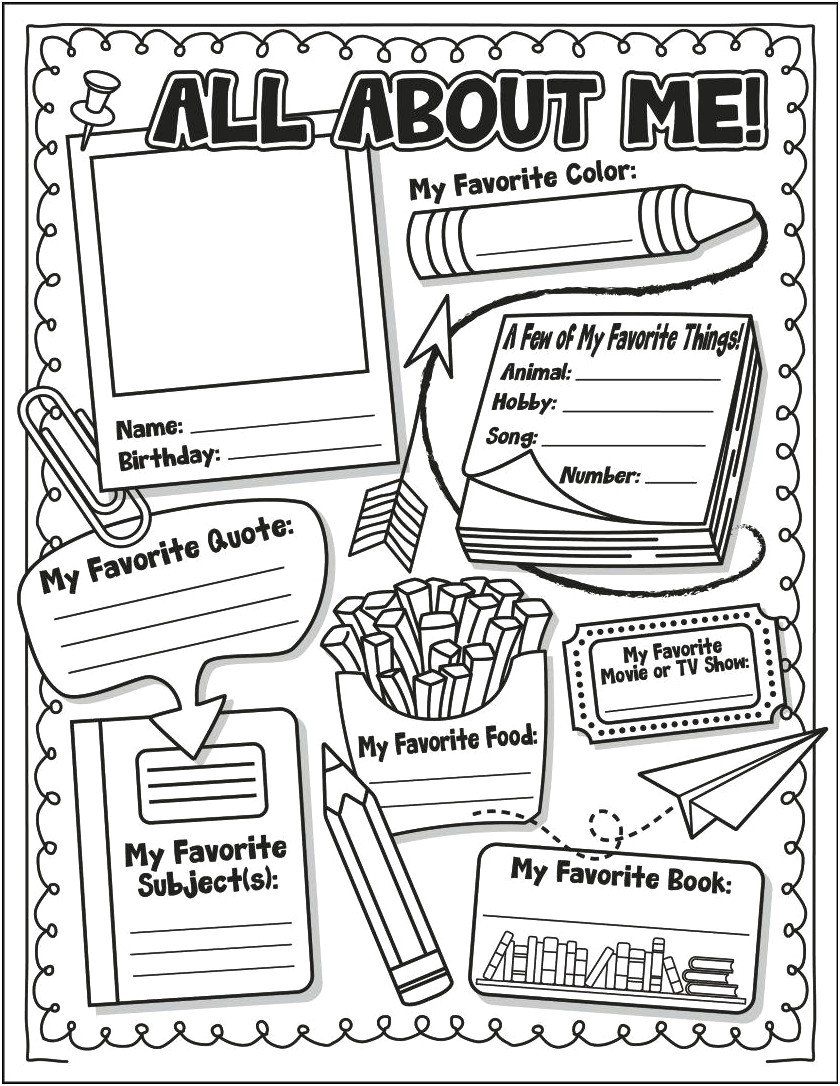 Free Printable All About Me Template