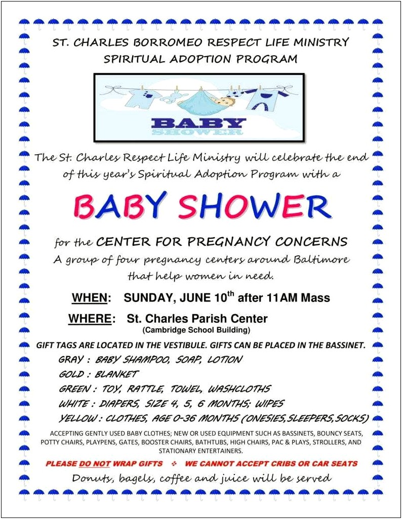 Free Printable Baby Shower Agenda Templates