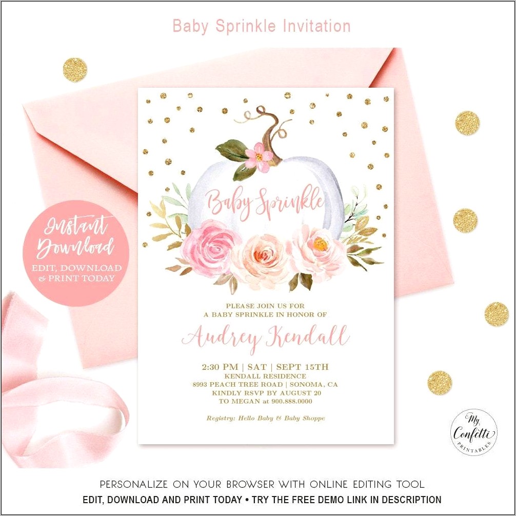 Free Printable Baby Sprinkle Invitation Templates