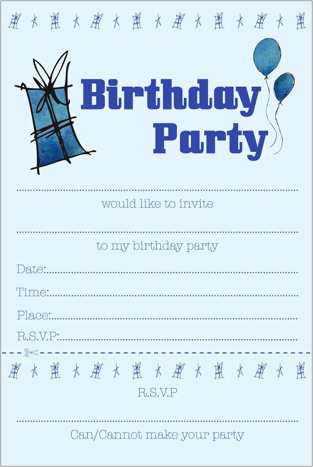 Free Printable Birthday Invitation Templates Boys
