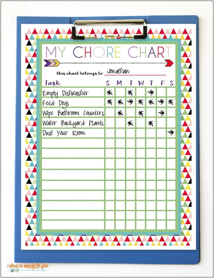 Free Printable Blank Chore Chart Template