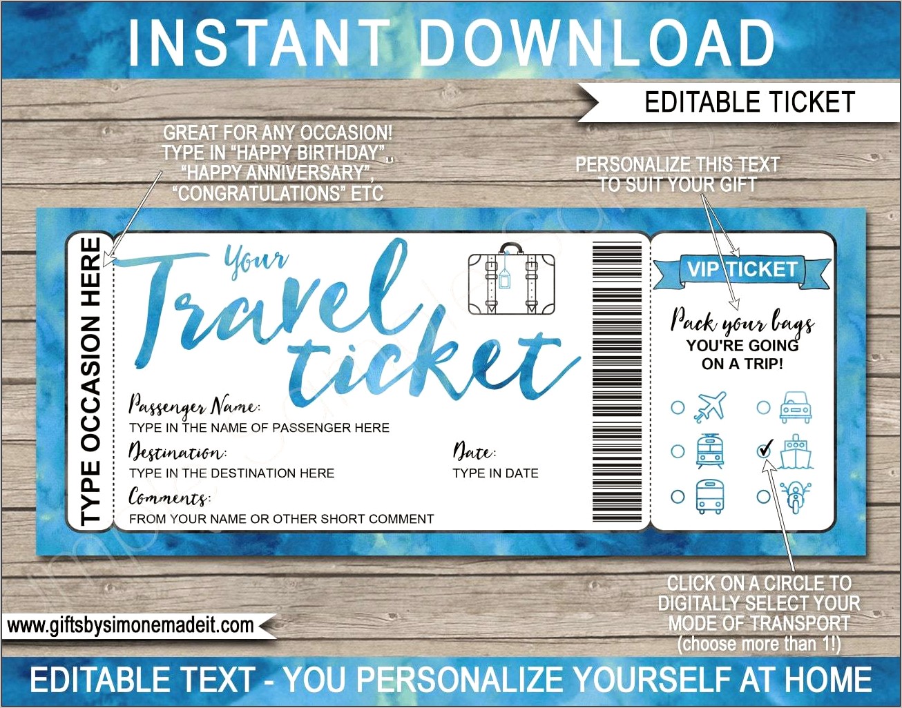 Free Printable Customizable Boarding Pass Template