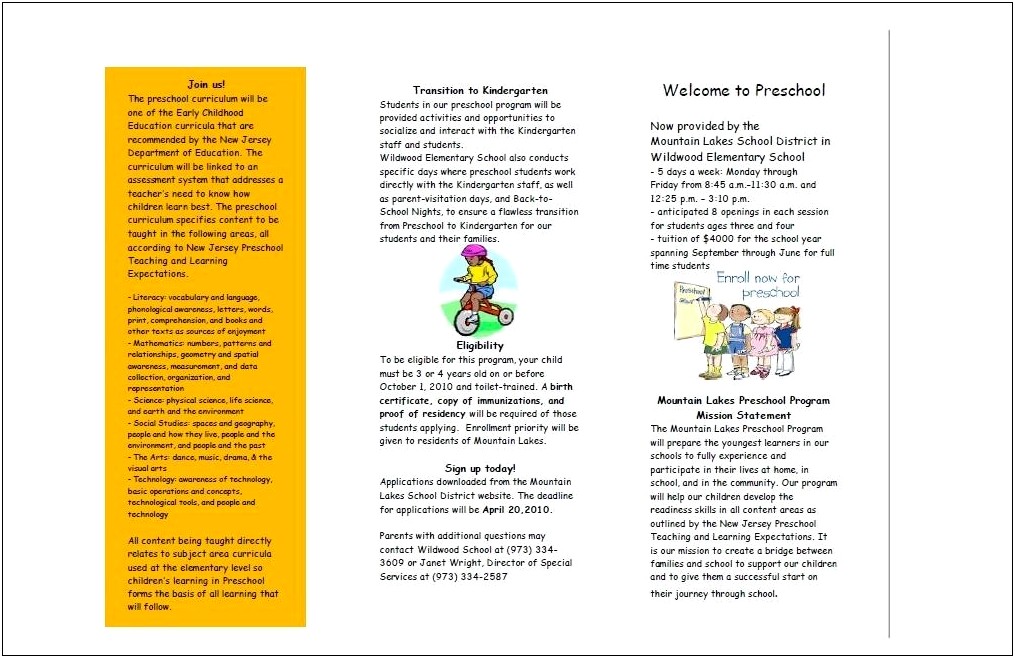 Free Printable Brochure Templates For Kids