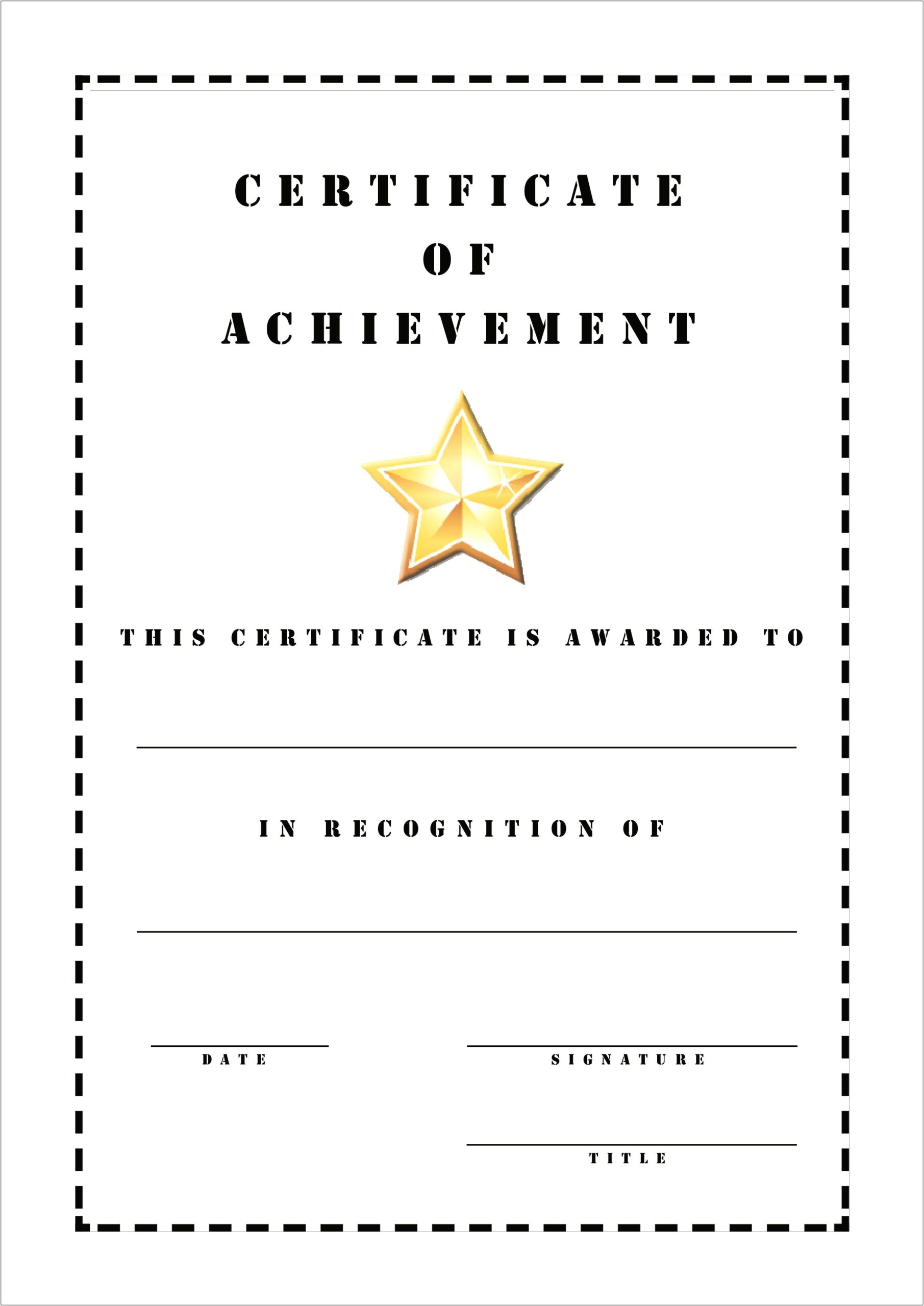 Free Printable Certificates Of Achievement Templates