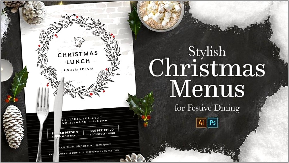 Free Printable Christmas Dinner Menu Template