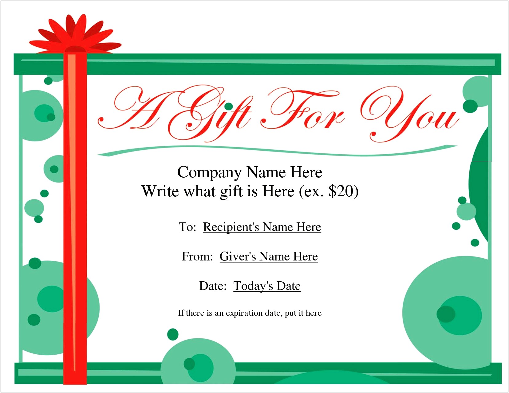 Free Printable Christmas Gift Cards Templates