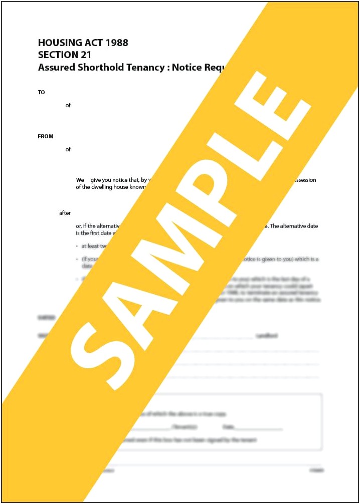 Free Printable Eviction Notice Template Uk
