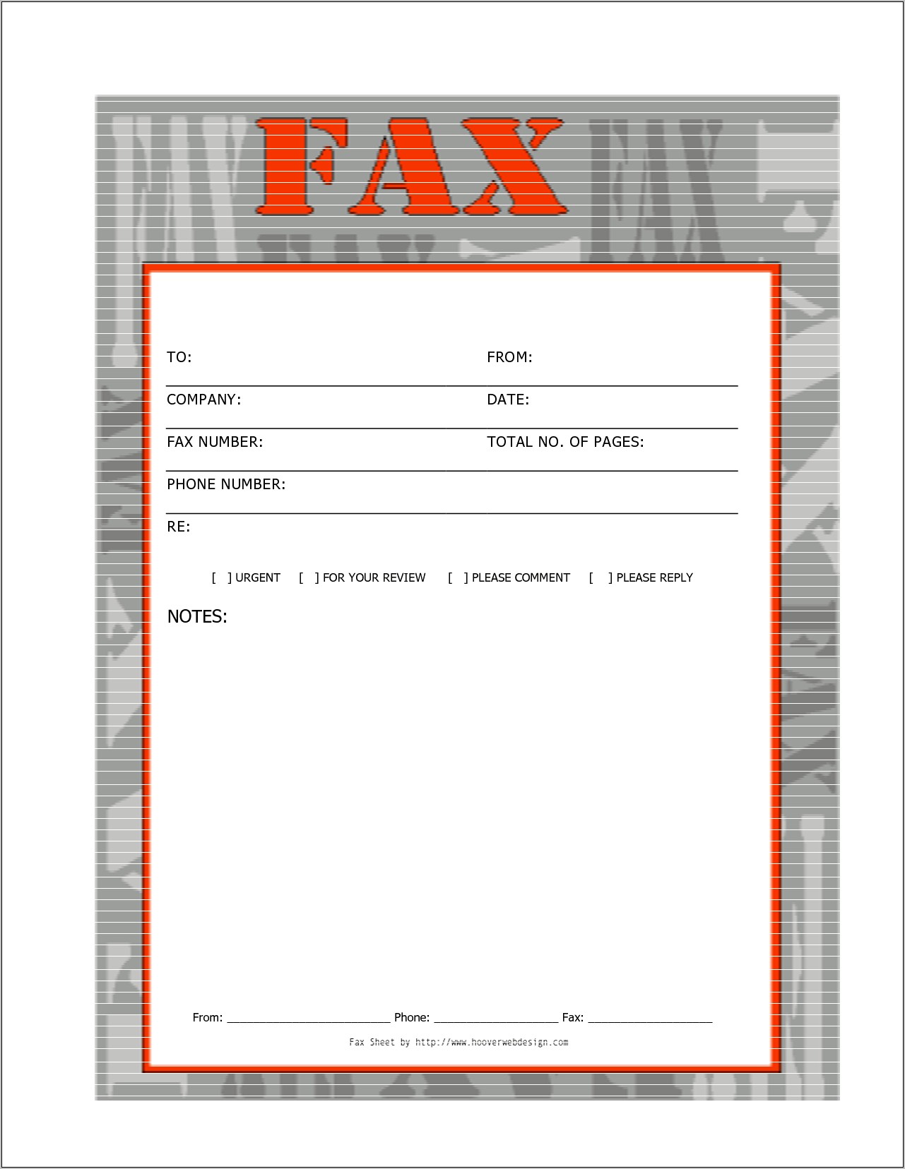 Free Printable Fax Template Cover Sheet