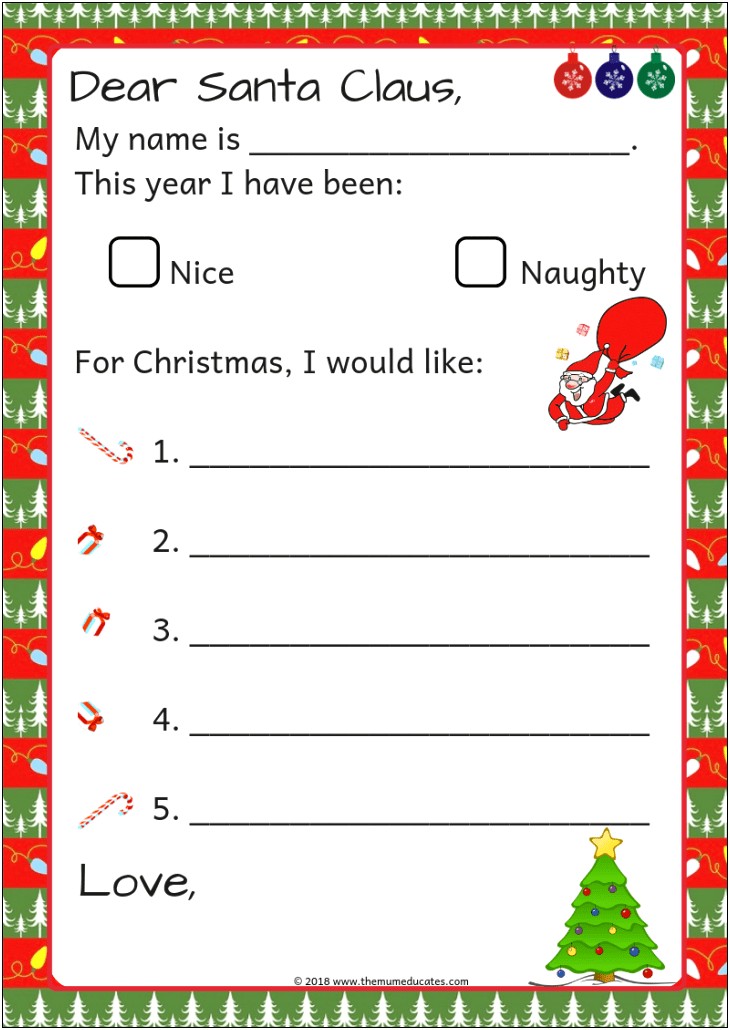 Free Printable From Santa Letter Template