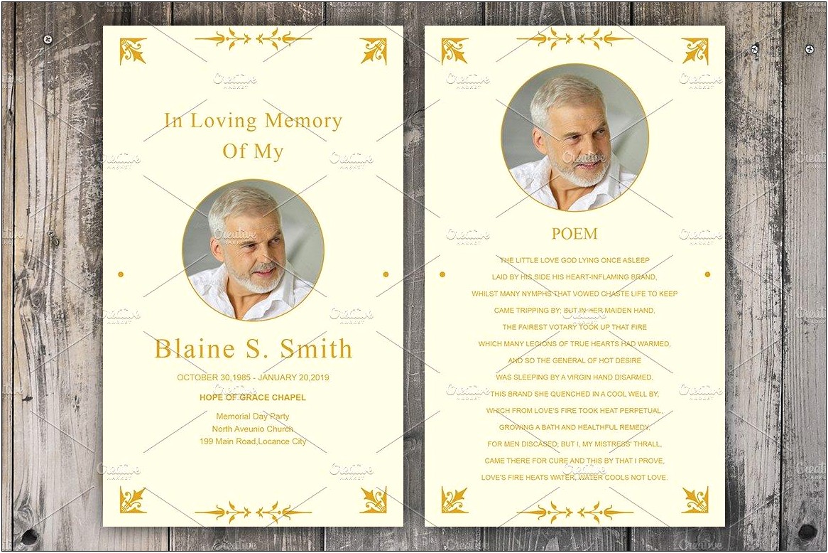 Free Printable Funeral Prayer Card Template