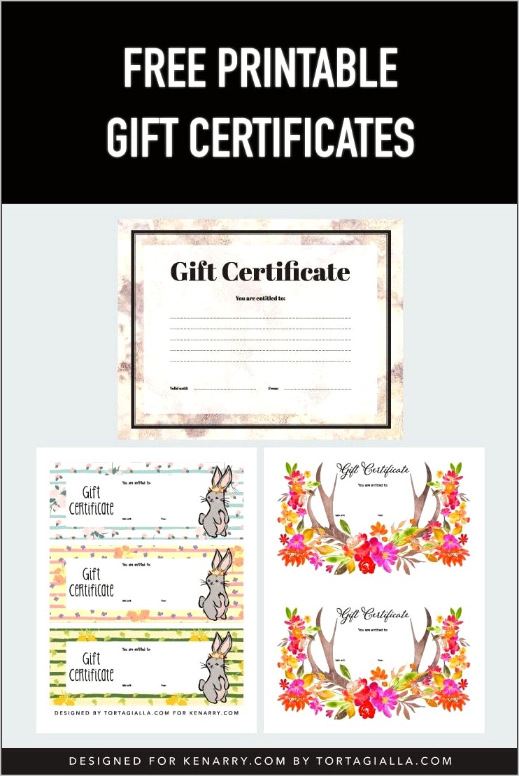 Free Printable Gift Certificate Template Pdf