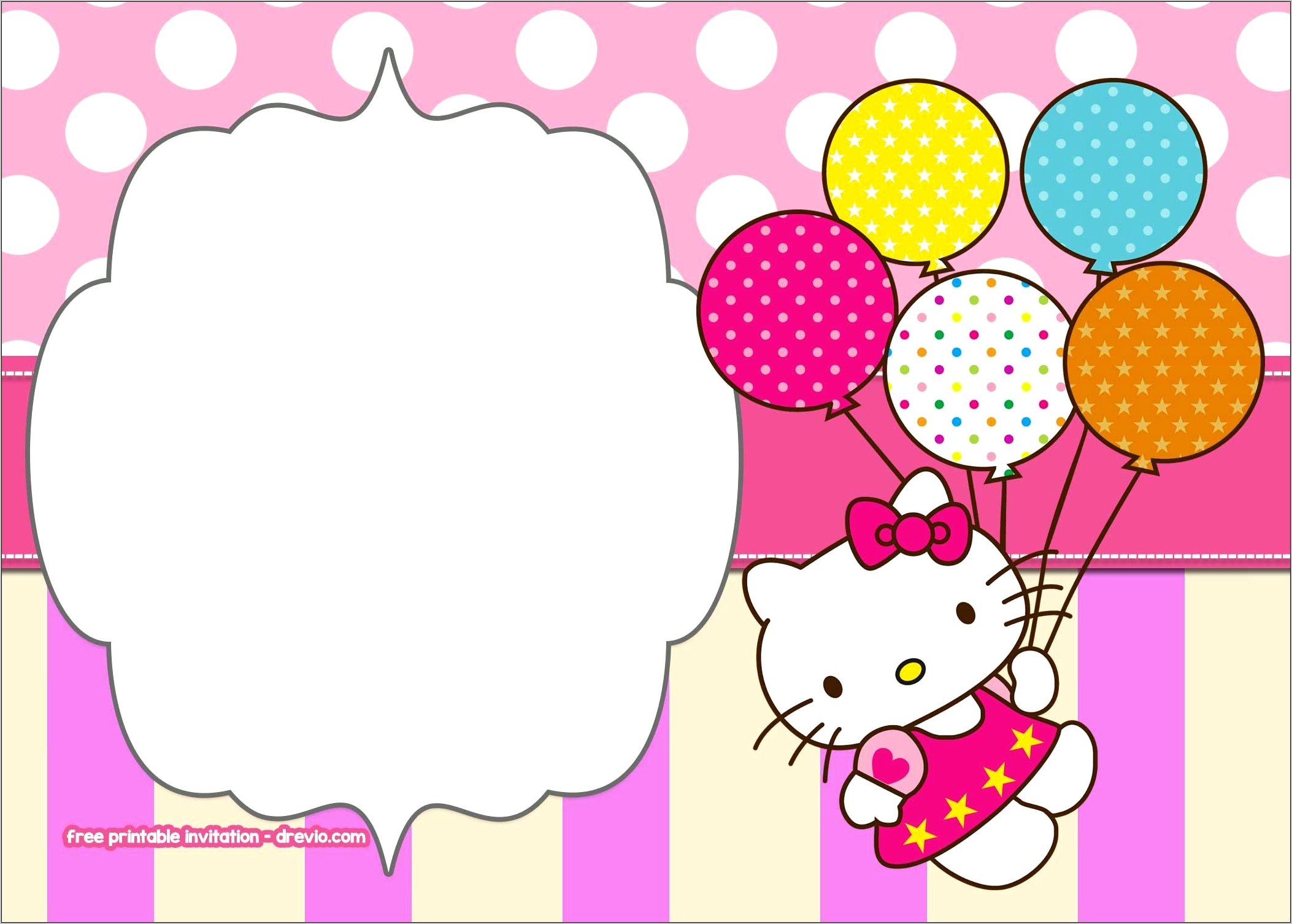 Free Printable Hello Kitty Invitation Templates