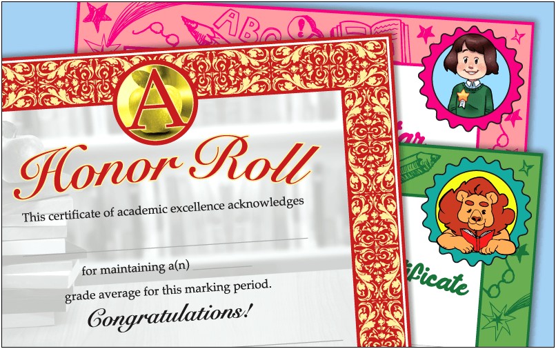 Free Printable Honor Roll Certificate Template