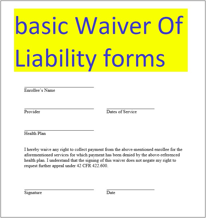 Free Printable Liability Release Form Template