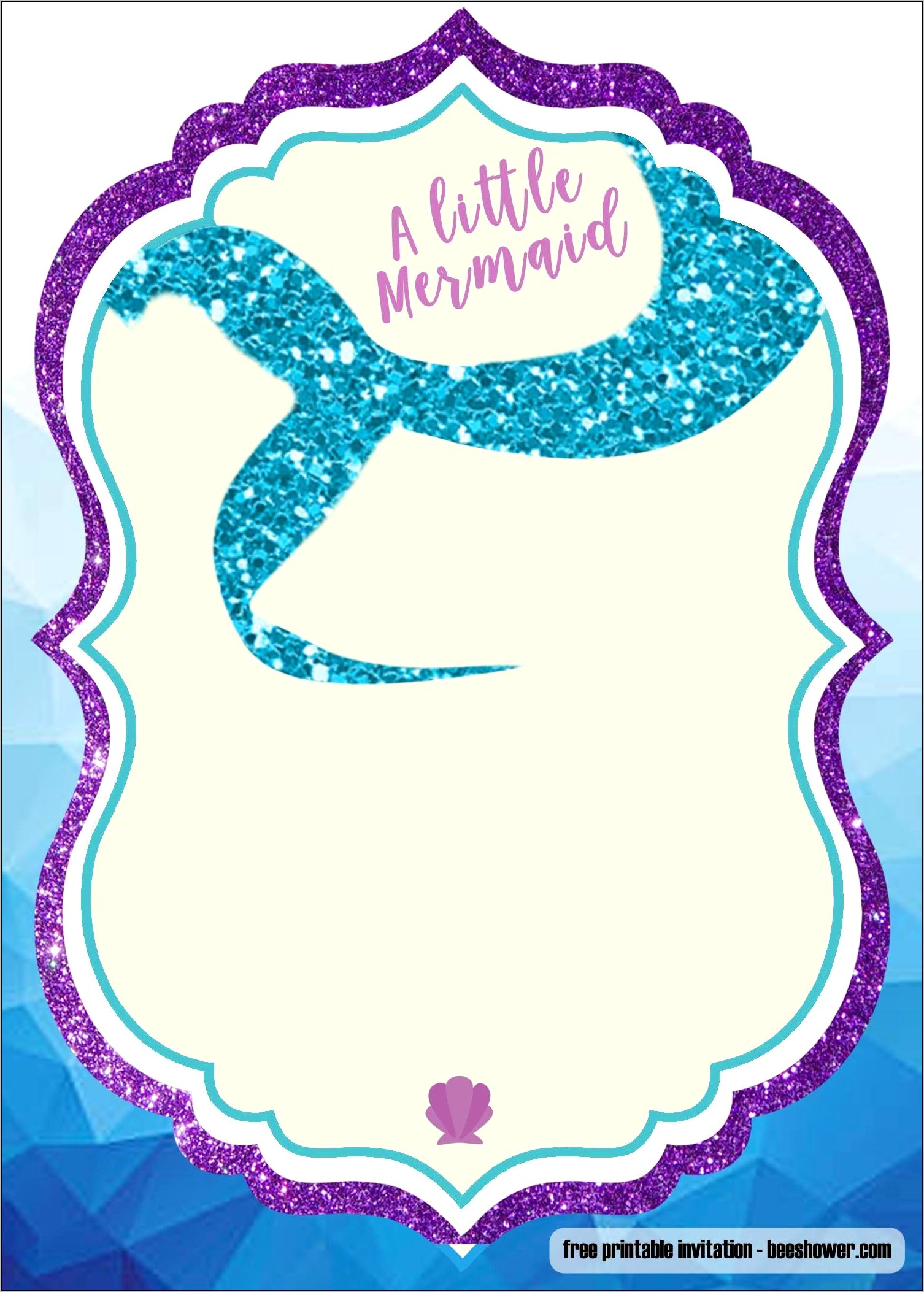 Free Printable Mermaid Birthday Invitation Templates