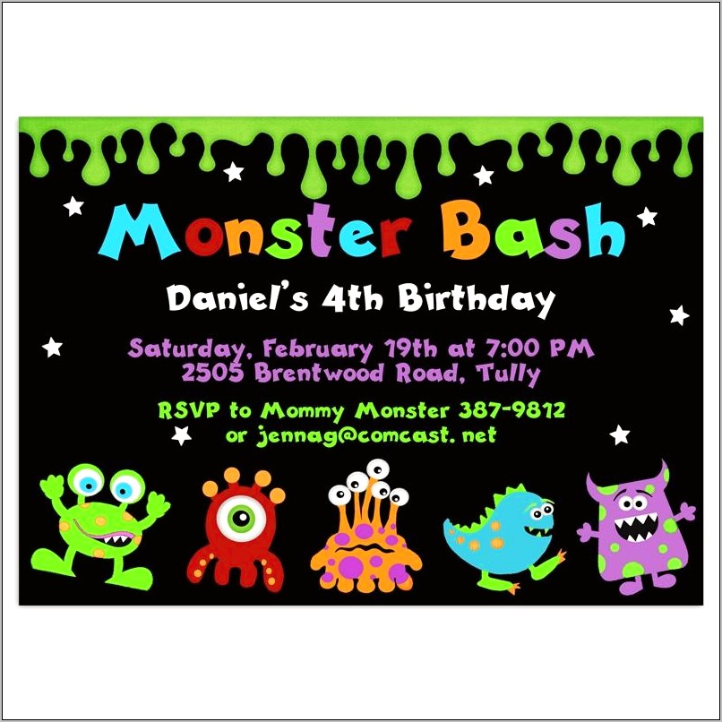 Free Printable Monster Birthday Invitation Templates