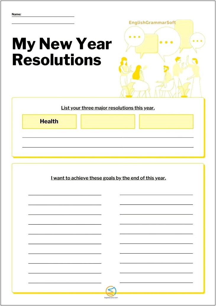 Free Printable New Year Resolution Template