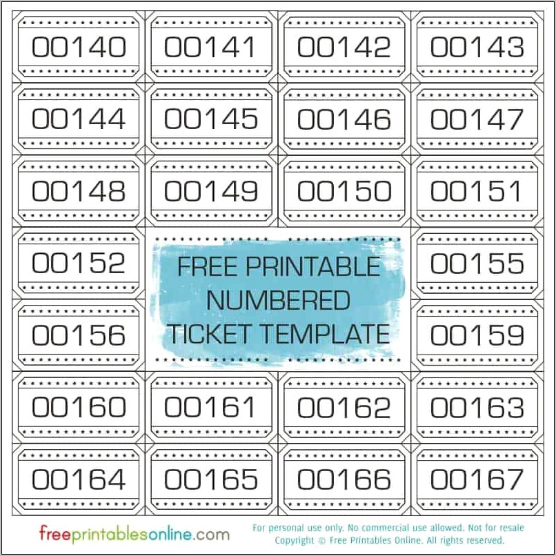 Free Printable Raffle Ticket Template Download