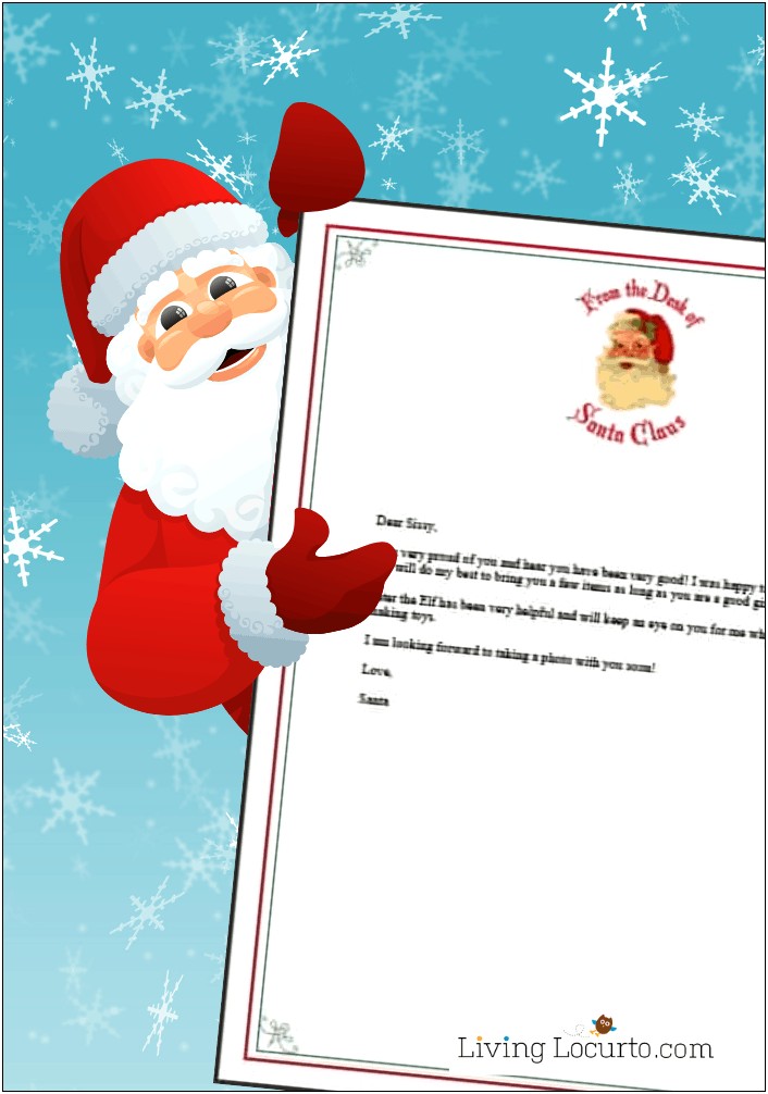 Free Printable Template Letter From Santa