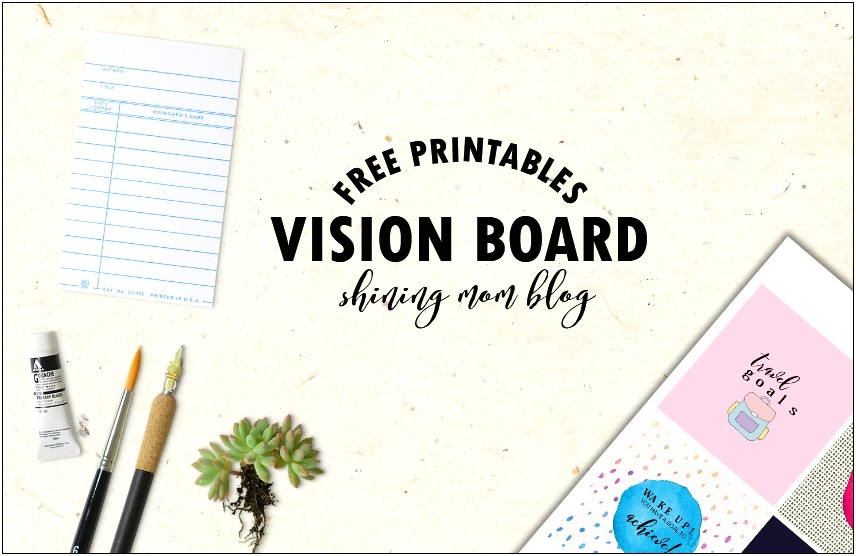 Free Printable Vision Board Template 2019