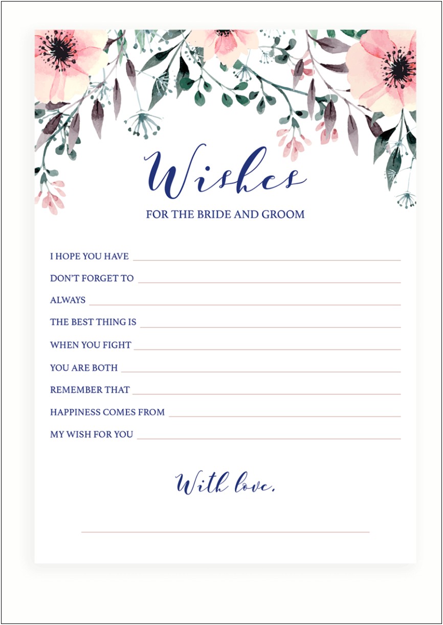 Free Printable Wedding Greeting Card Template