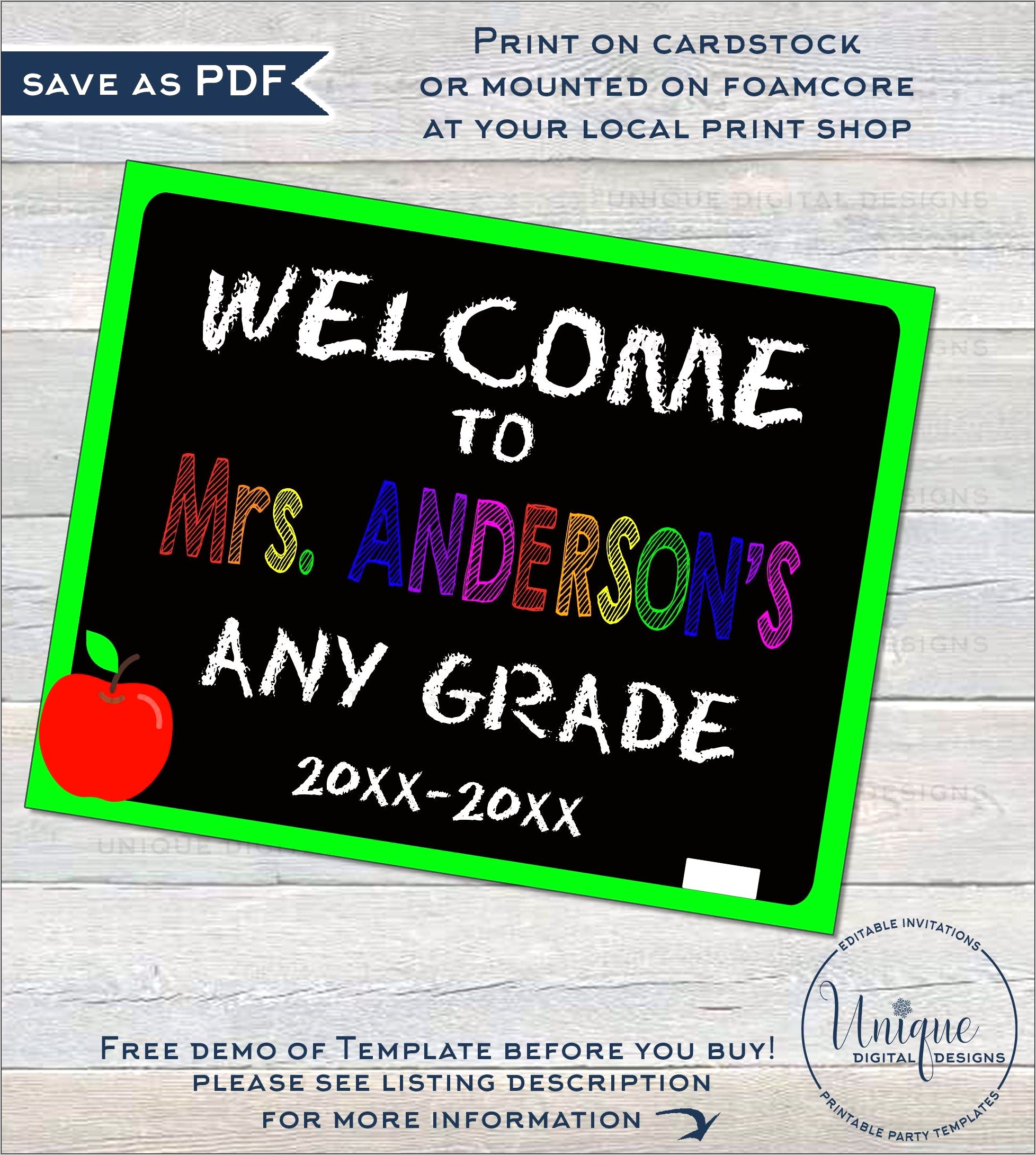 Free Printable Welcome Back Sign Template