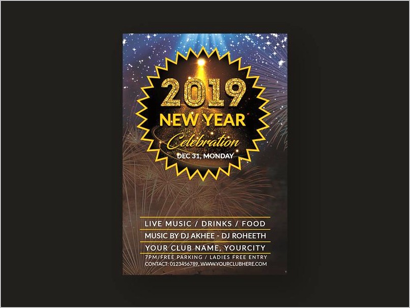 Free Psd Flyer Template New Year