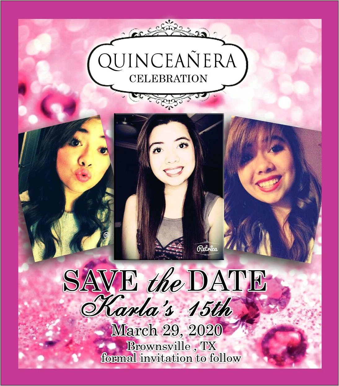 Free Quinceanera Save The Date Templates