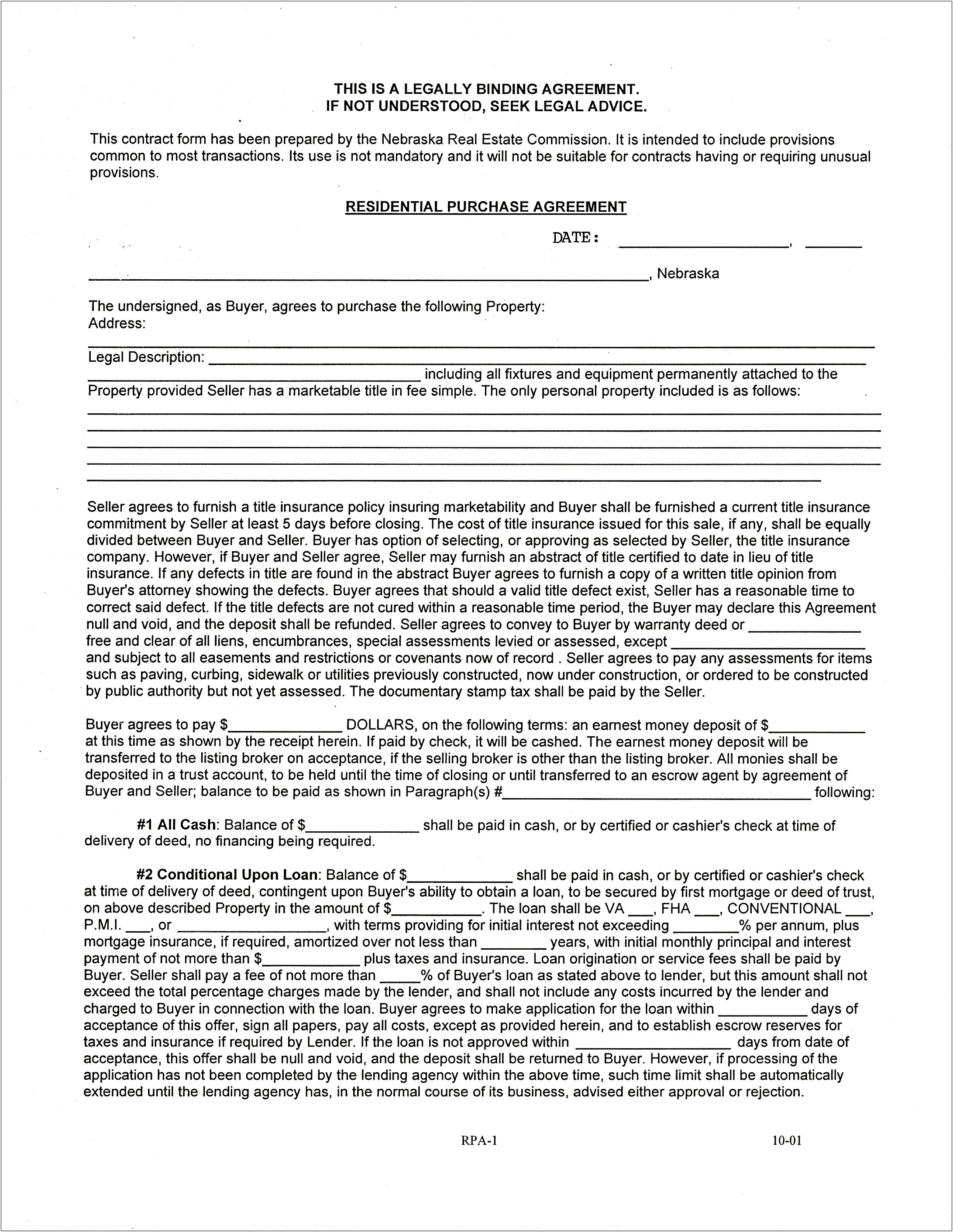Free Real Estate Sales Agreement Template