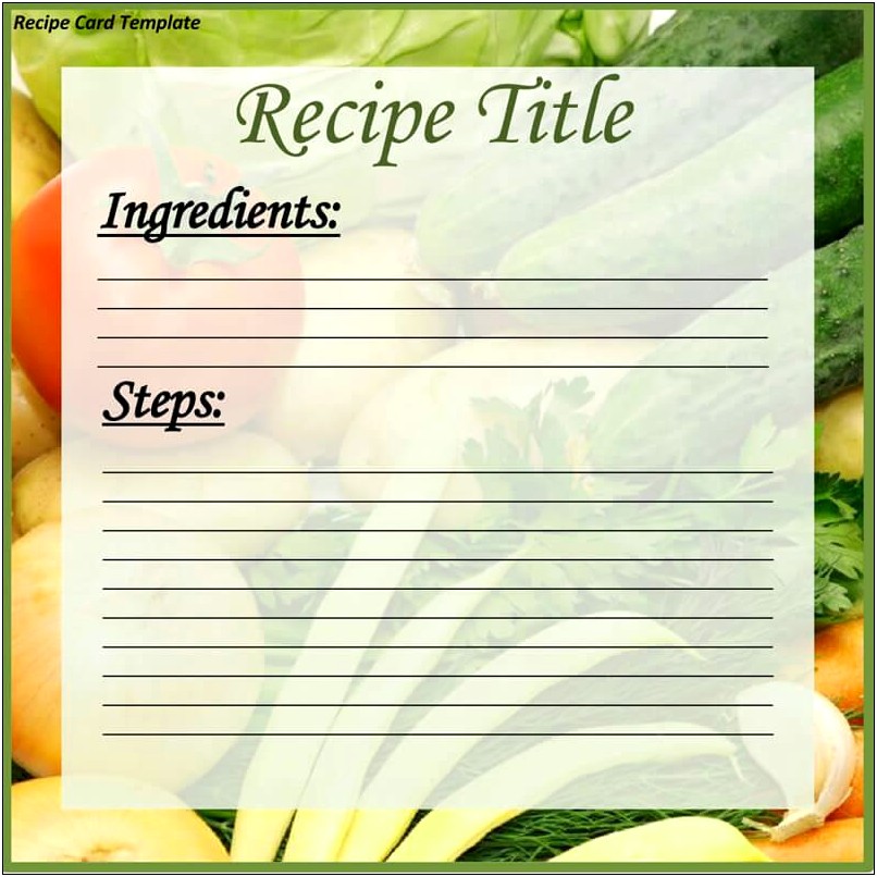 Free Recipe Templates To Type On