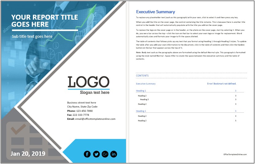 Free Report Templates For Microsoft Word