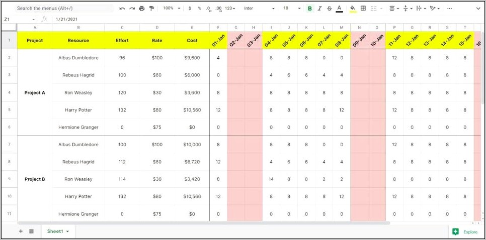 Free Resource Capacity Planning Template Excel