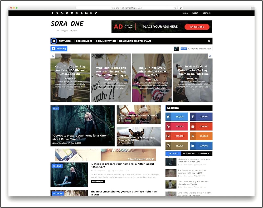 Free Responsive Blogger Template With Slider