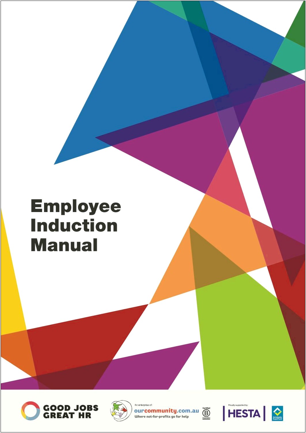 Free Sample Employee Handbook Template Australia