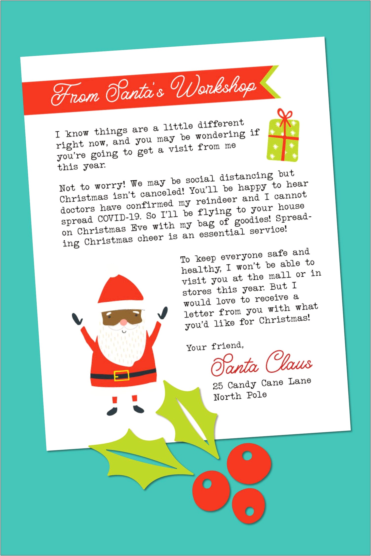 Free Santa Claus Reply Letter Template
