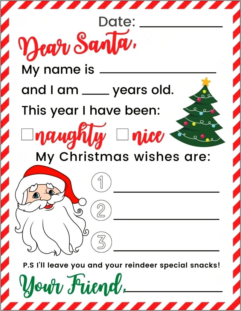 Free Santa Letter To Child Templates